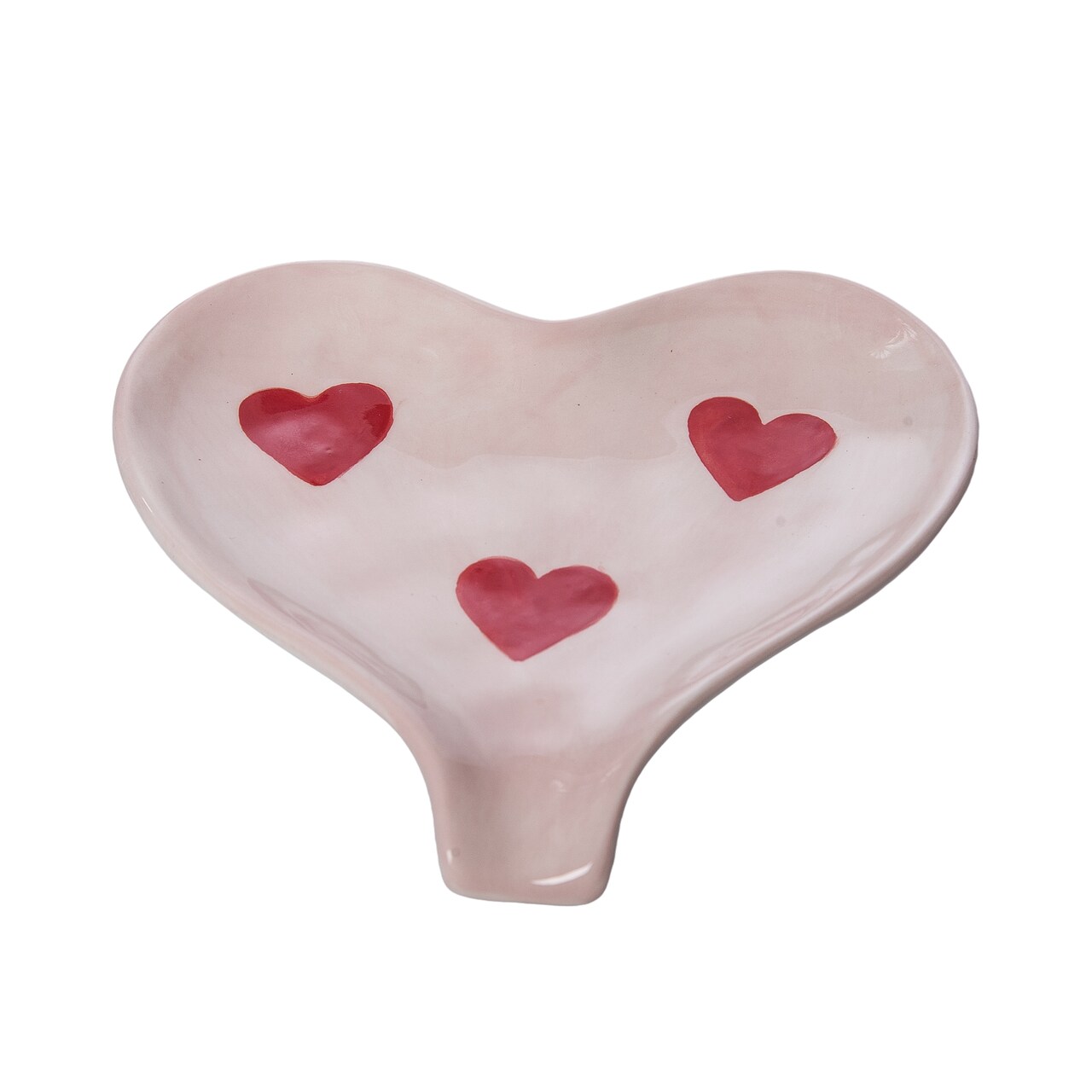 Transpac Dolomite Heart Spoon Rest Pink and Red for Valentines Day Serving and Entertaining